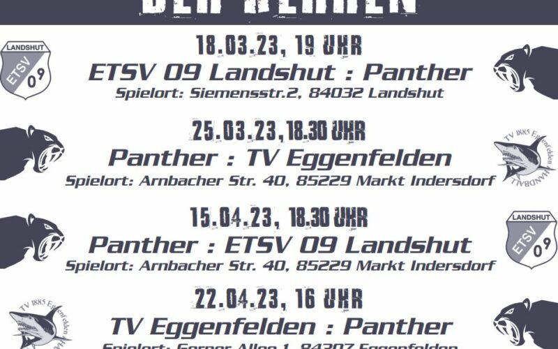 Panther Indersdorf starten am Wochenende in die Aufstiegs-Playoffs!