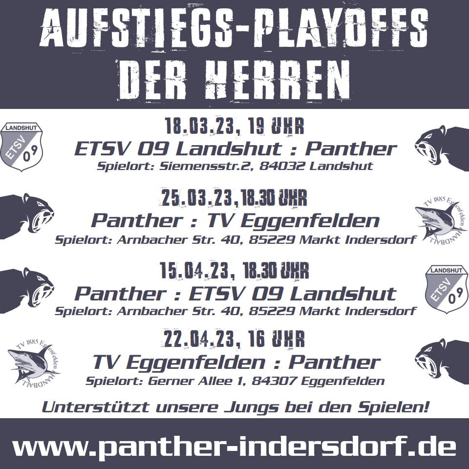 Panther Indersdorf starten am Wochenende in die Aufstiegs-Playoffs!